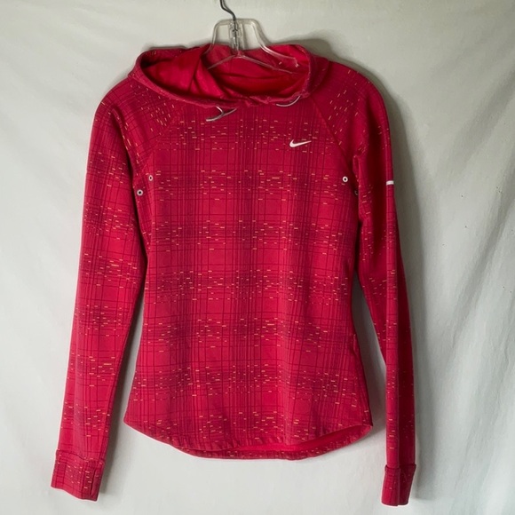 Nike Tops - Stylish Hot Pink With Yellow Patterned Hoodie Dri-Fit